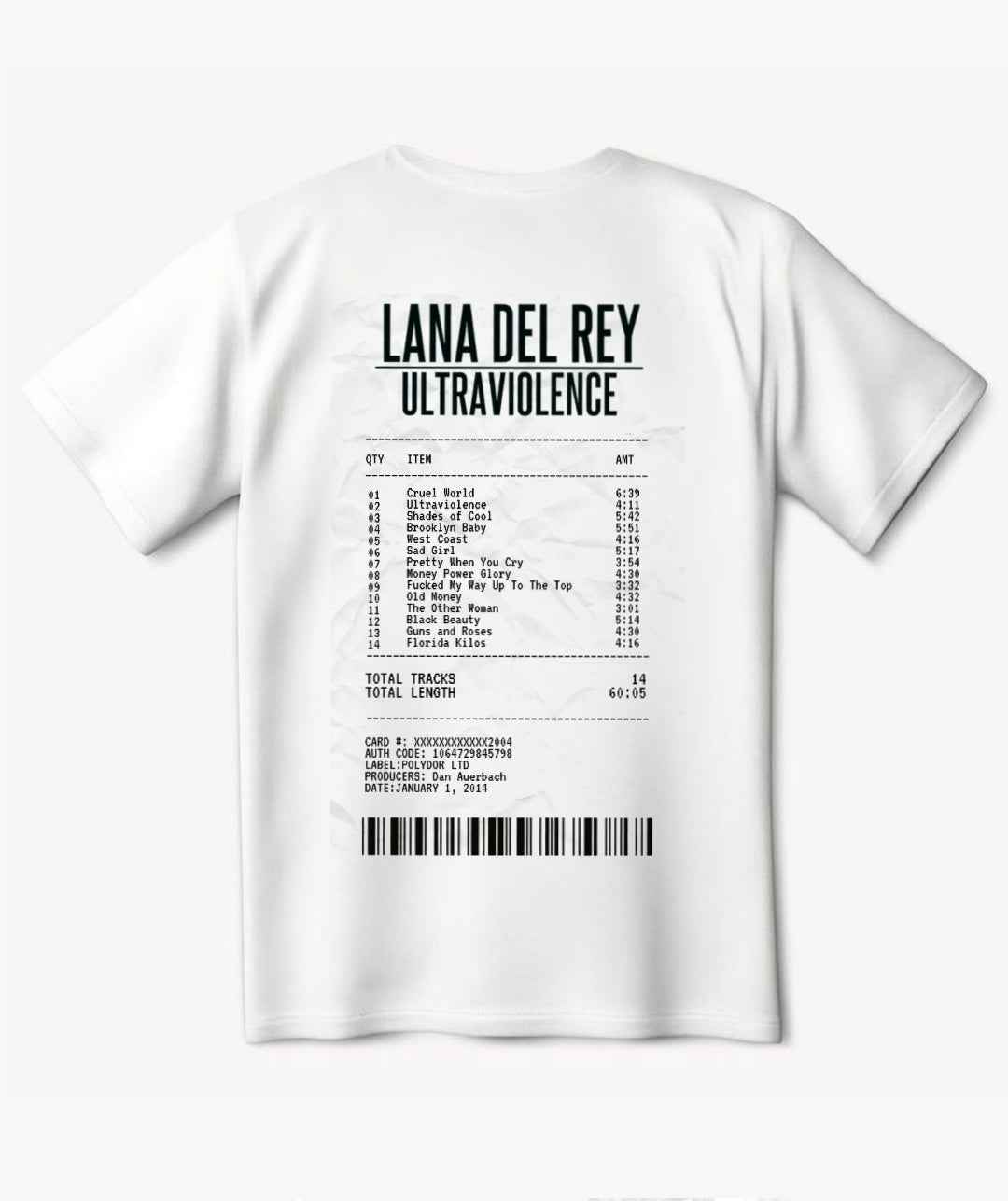 Lana Del Rey Songs Playlist Exclusive T-Shirt