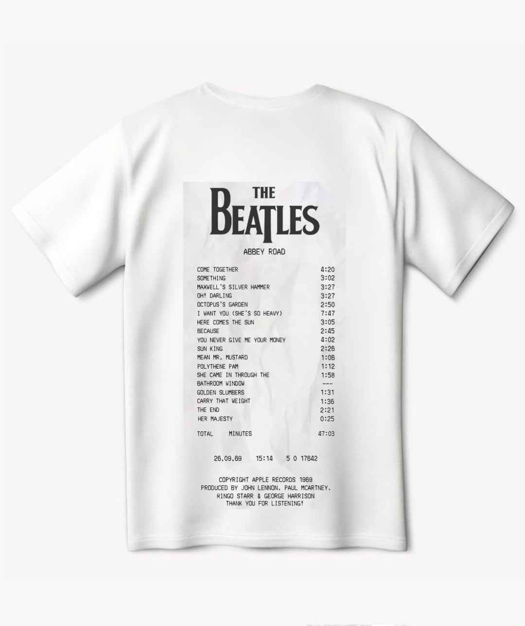 The Beatles Songs Playlist Exclusive T-Shirt