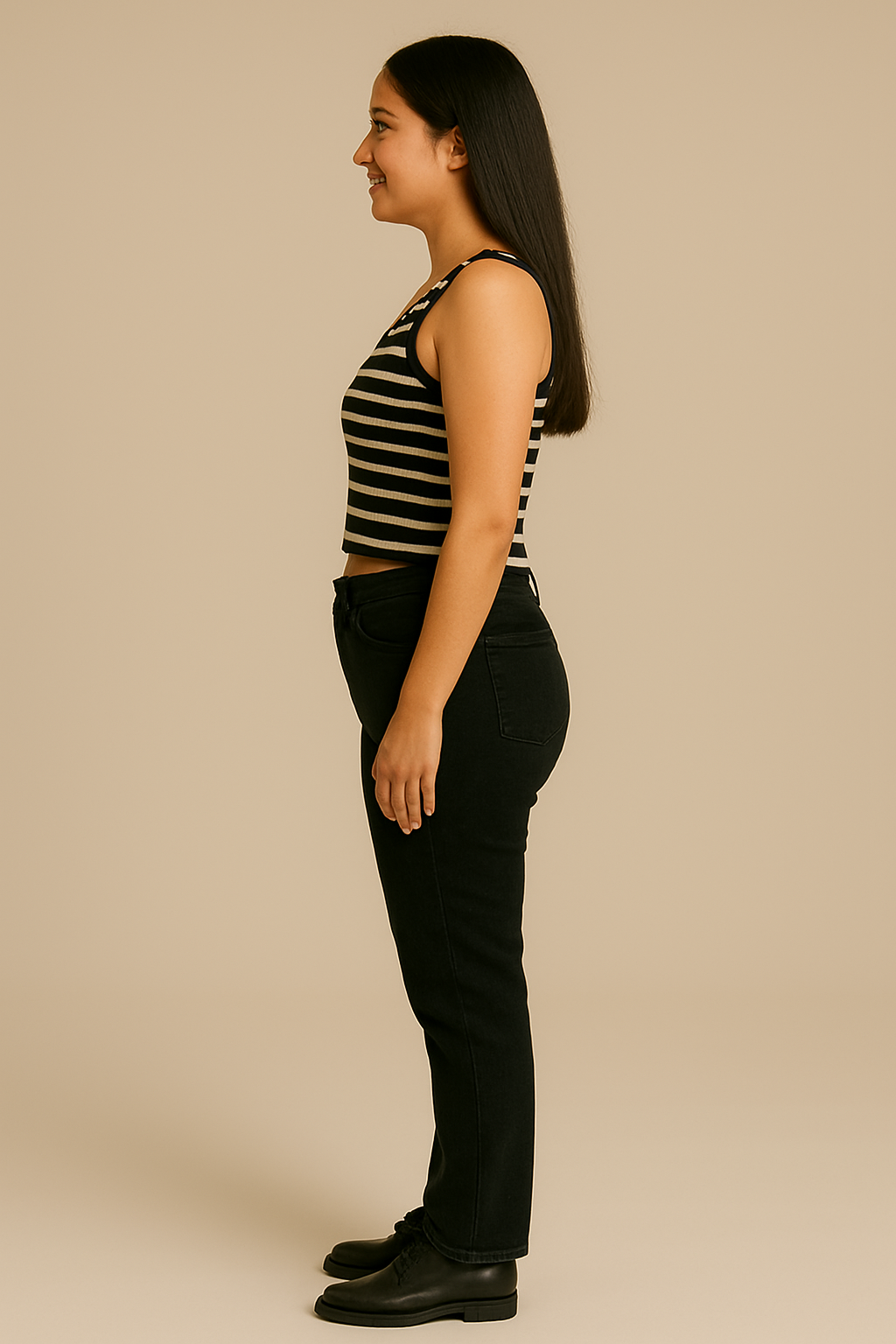 CODE 18 Women’s Black & White Striped Ribbed Crop Top – Sleeveless Tank Style Casual Wear