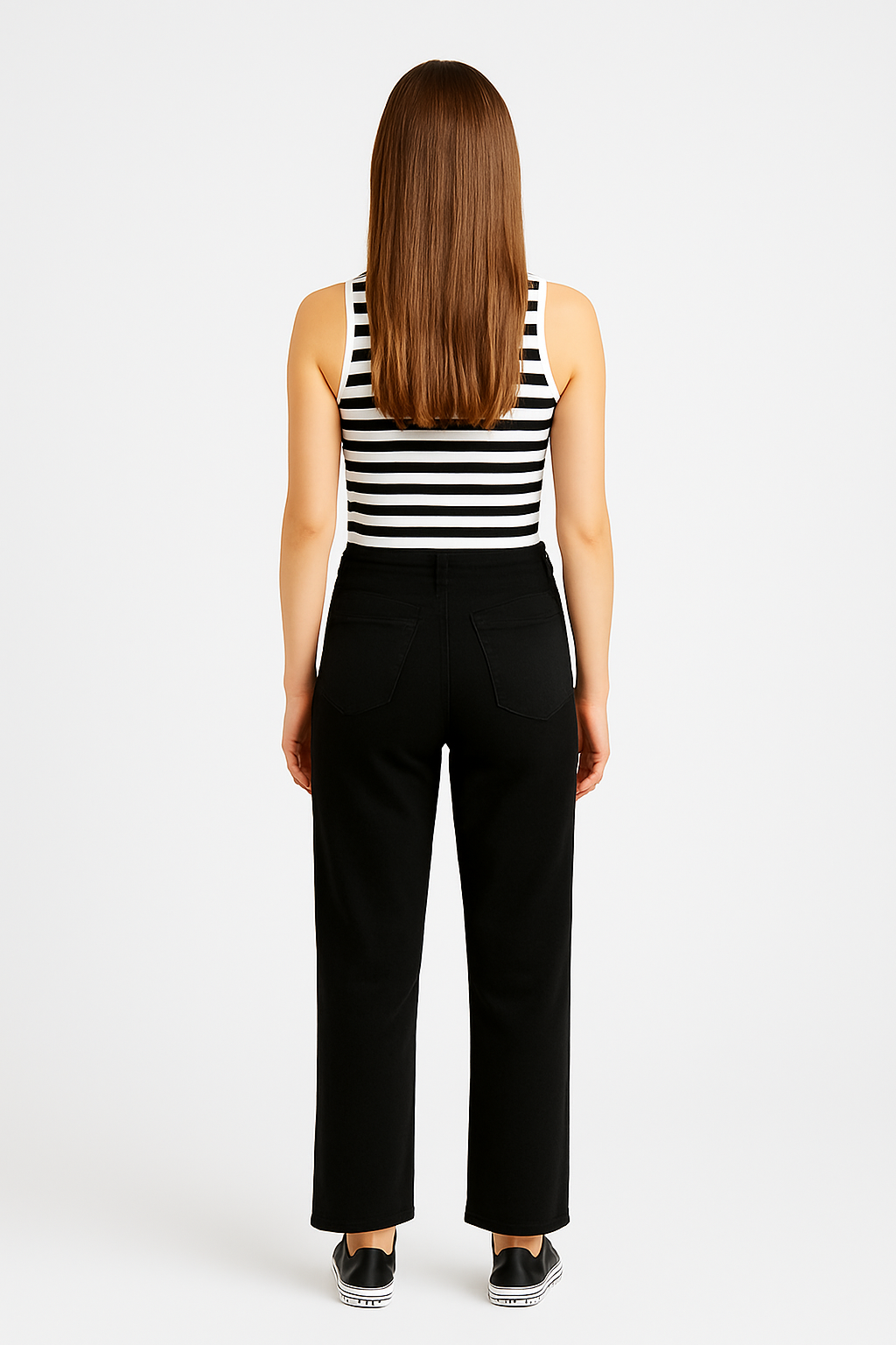 CODE 18 Women’s Stylish Ribbed Cotton Crop Tank Top – White And Black Lining Sleeveless Casual Wear