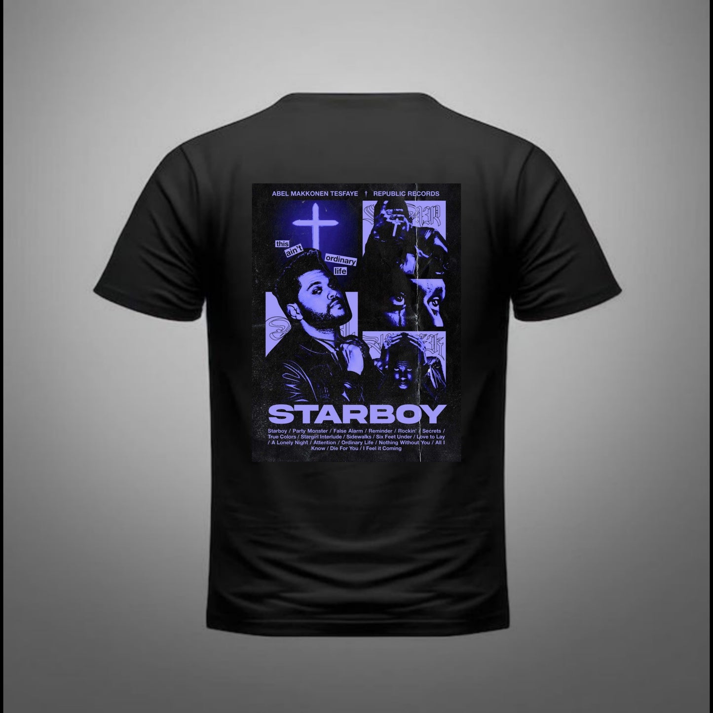 Weeknd Starboy T-Shirt Short Sleeve T-Shirt for Fans
