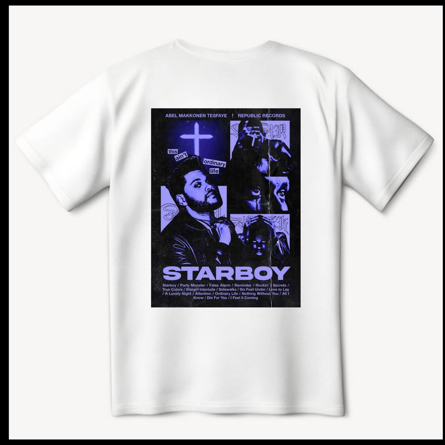 Weeknd Starboy T-Shirt Short Sleeve T-Shirt for Fans
